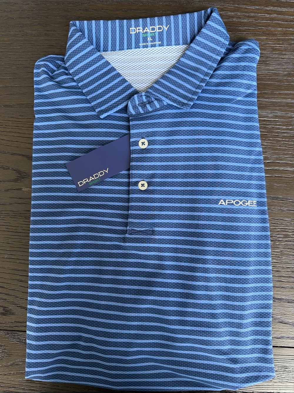 Draddy Apogee Men's Blue Striped Polo
